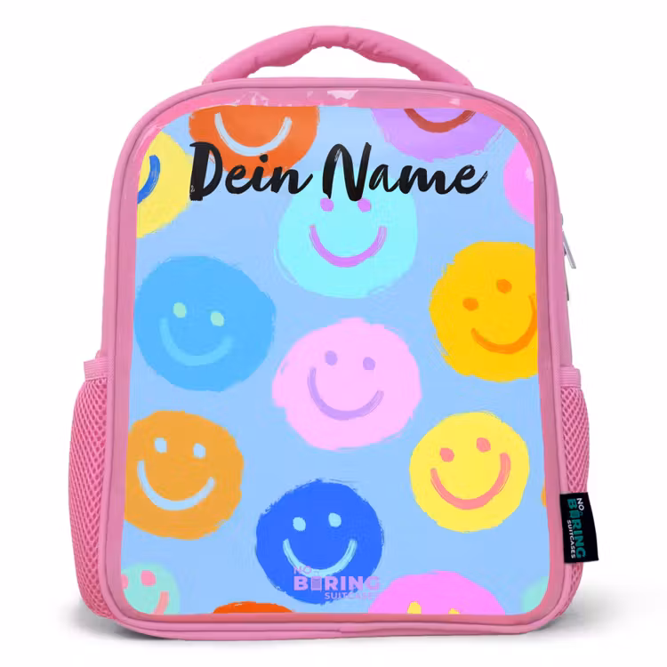 Rucksack Kind - Rosa - Heiteres Muster von Smileys — 1