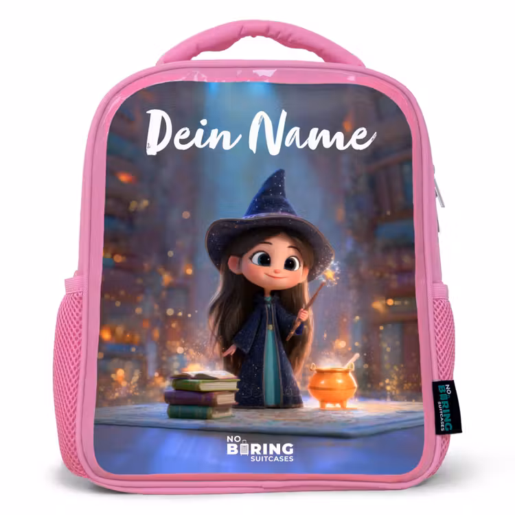 Rucksack Kind - Rosa - Kleine Zauberin in der Bibliothek — 1