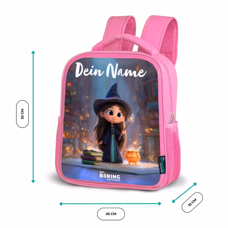 Rucksack Kind - Rosa - Kleine Zauberin in der Bibliothek — 2