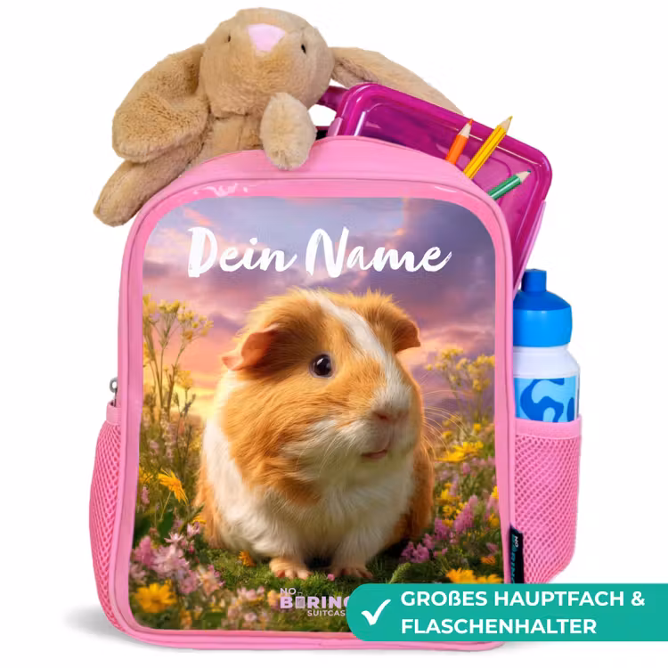 Rucksack Kind - Rosa - Meerschweinchen - Natur - Tier — 3