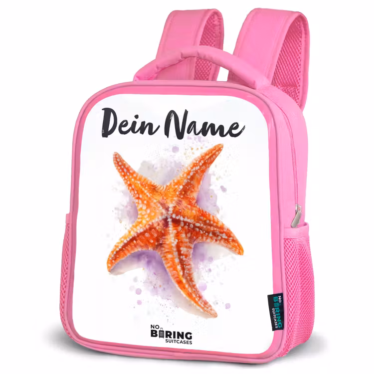 Rucksack Kind - Rosa - Orange Seestern Illustration — 4