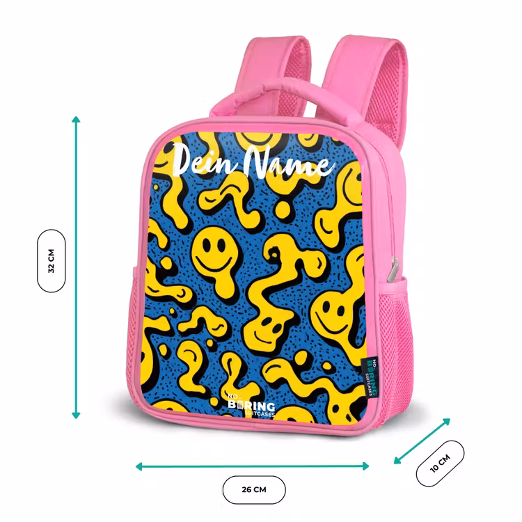 Rucksack Kind - Rosa - Smiley - Gelb - Blau — 2
