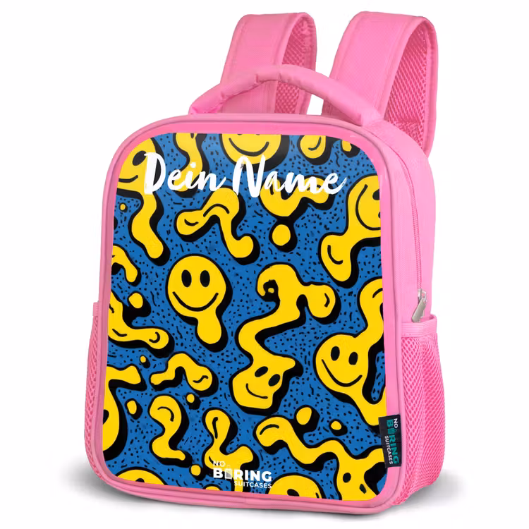 Rucksack Kind - Rosa - Smiley - Gelb - Blau — 4