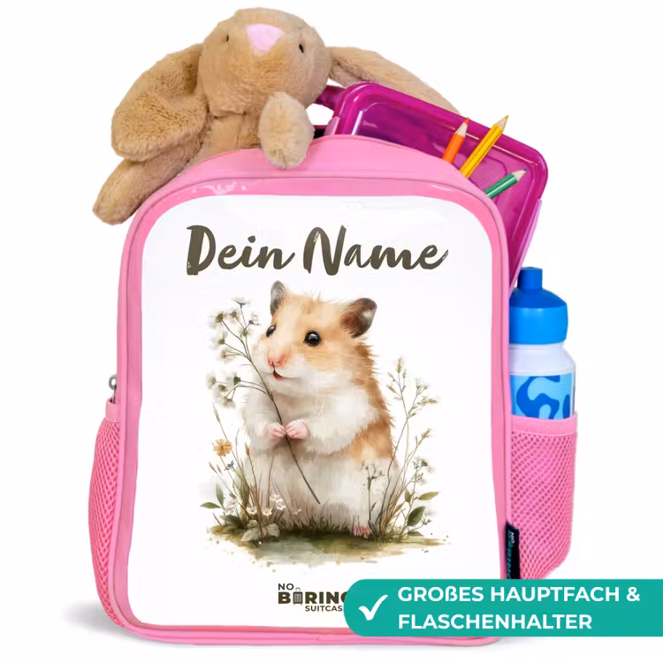 Rucksack Kind - Rosa - Tier - Natur - Hamster — 3