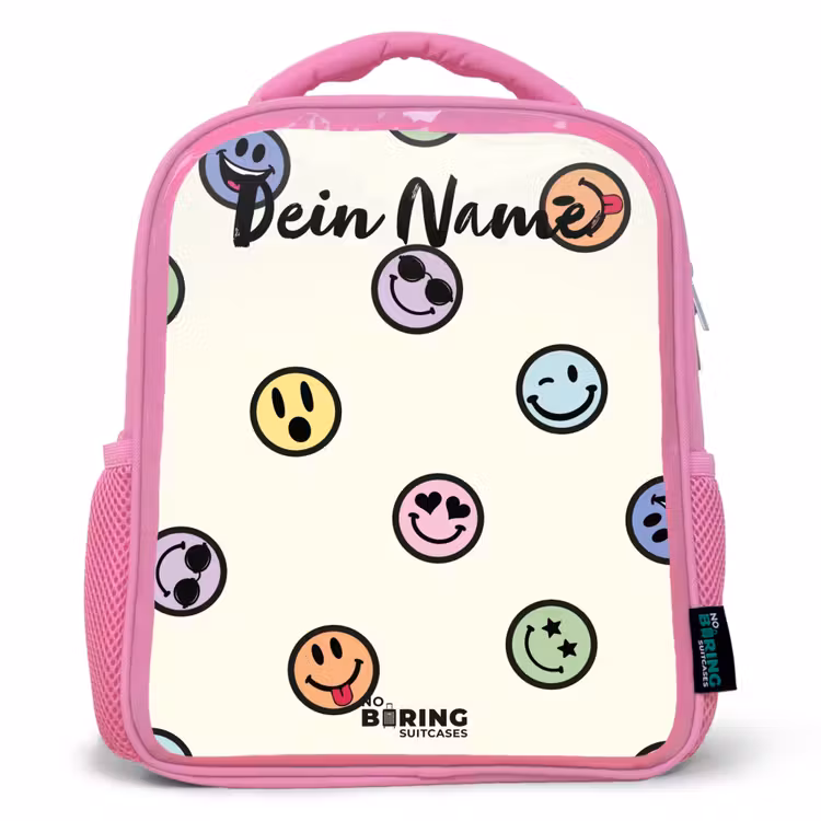 Rucksack Kind - Rosa - Verspielter Smiley-Mix — 1