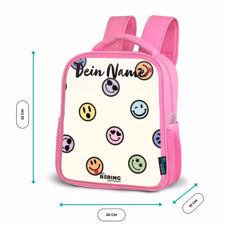 Rucksack Kind - Rosa - Verspielter Smiley-Mix — 2