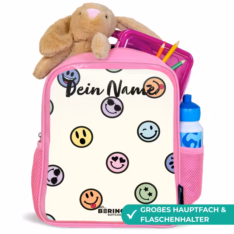 Rucksack Kind - Rosa - Verspielter Smiley-Mix — 3