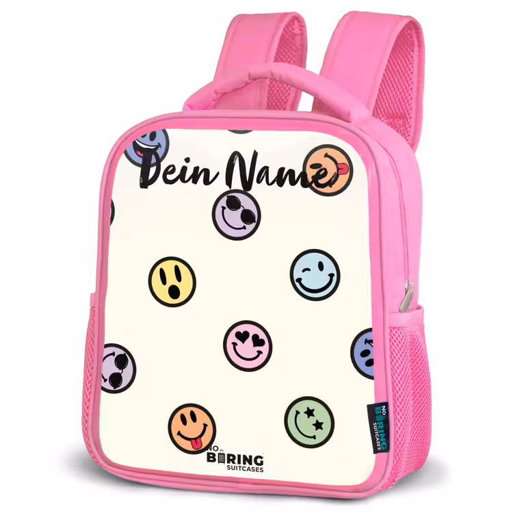 Rucksack Kind - Rosa - Verspielter Smiley-Mix — 4