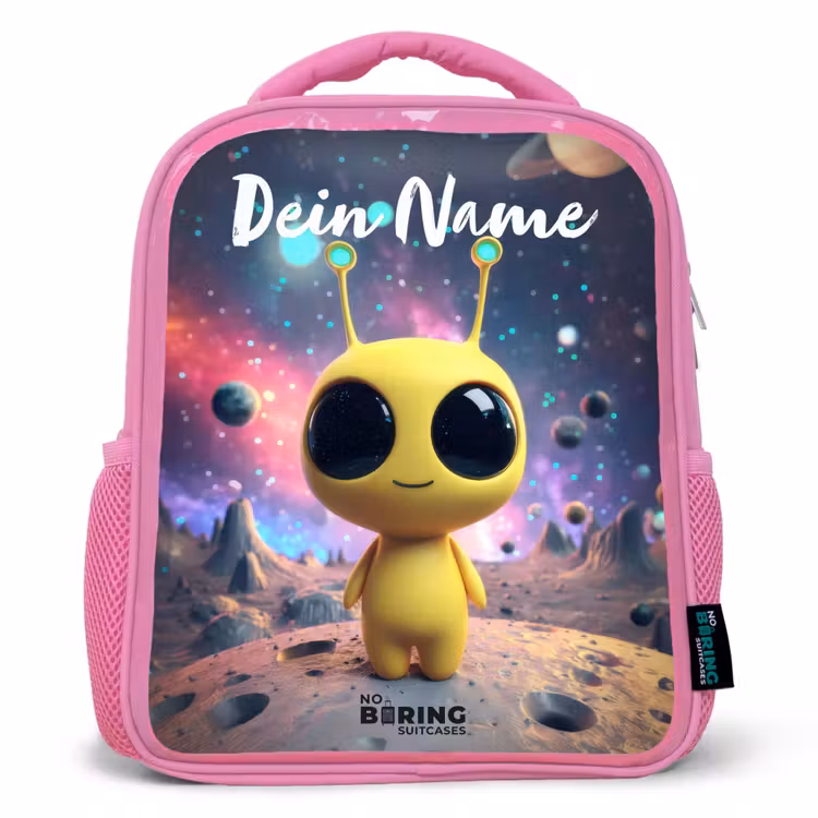 Rucksack Kind - Rosa - Fröhlicher kleiner Außerirdischer — 1