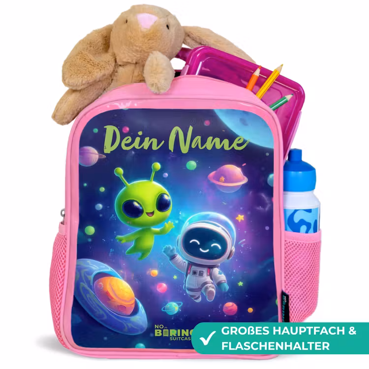 Rucksack Kind - Rosa - Fröhliches Treffen im Weltraum — 3