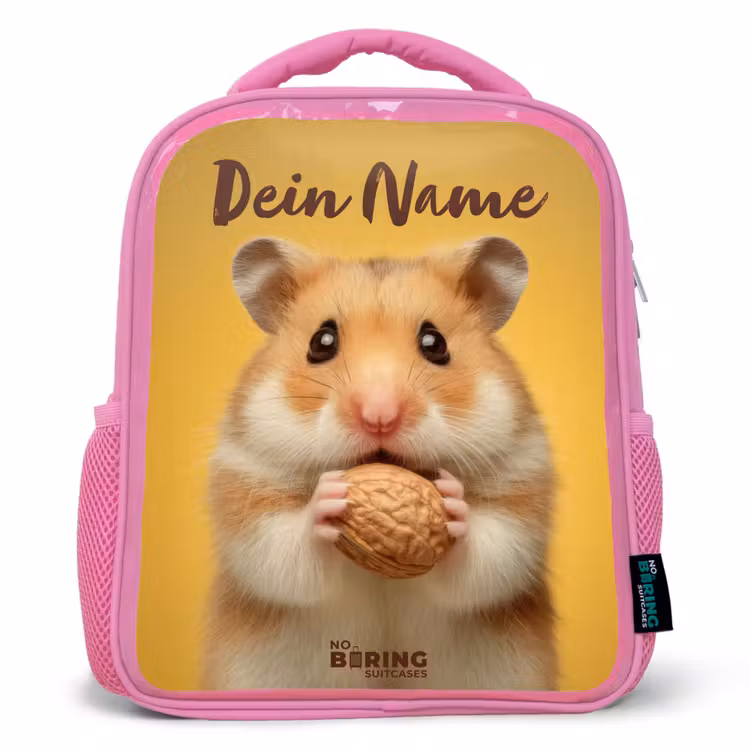 Rucksack Kind - Rosa - Hamster - Walnuss - Tier — 1