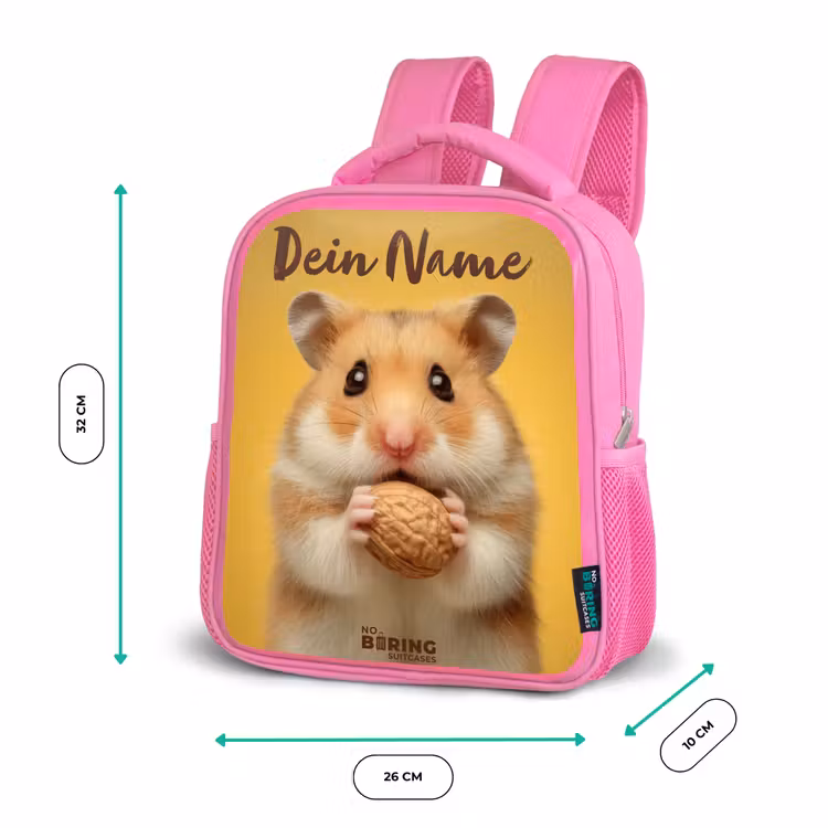 Rucksack Kind - Rosa - Hamster - Walnuss - Tier — 2