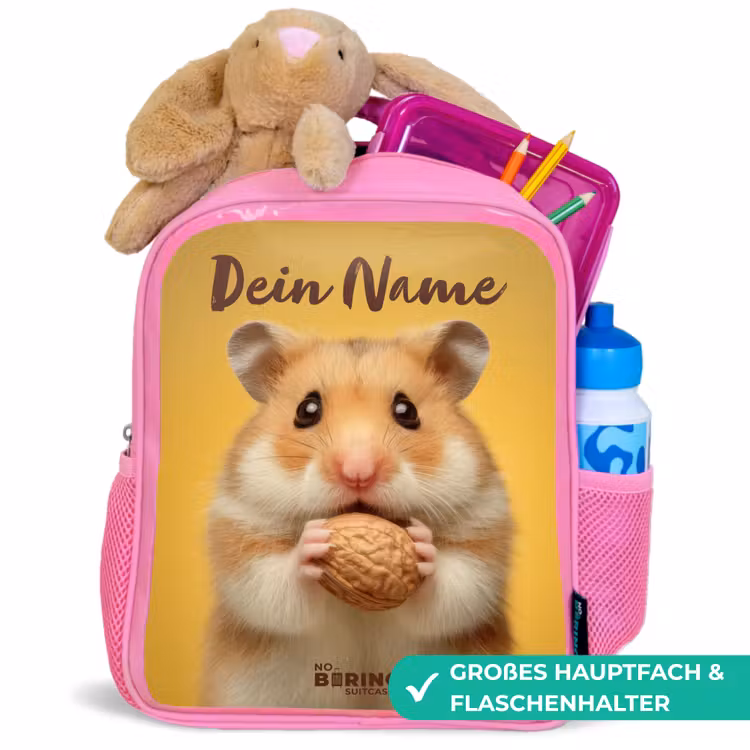 Rucksack Kind - Rosa - Hamster - Walnuss - Tier — 3