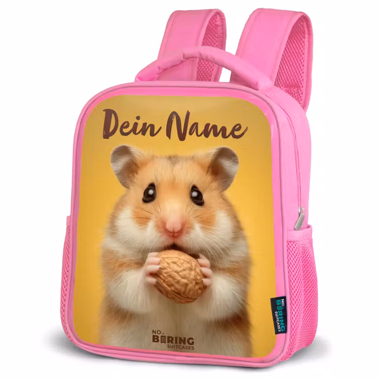 Rucksack Kind - Rosa - Hamster - Walnuss - Tier — 4