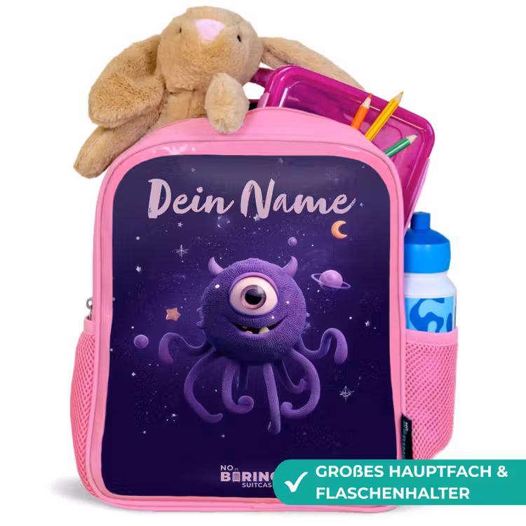 Rucksack Kind - Rosa - Kosmisches Tentakelmonster — 3