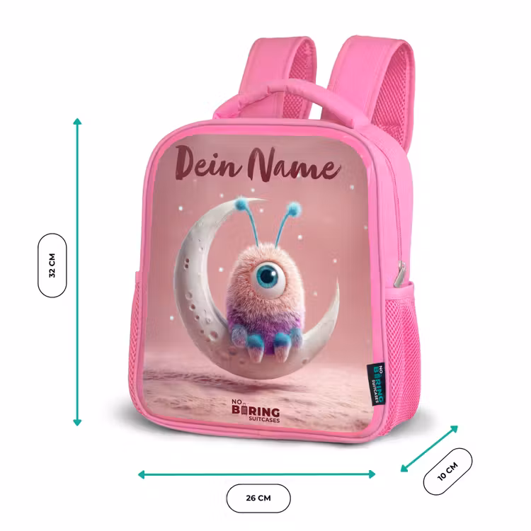 Rucksack Kind - Rosa - Mondwippe mit Fluffy Weasel — 2