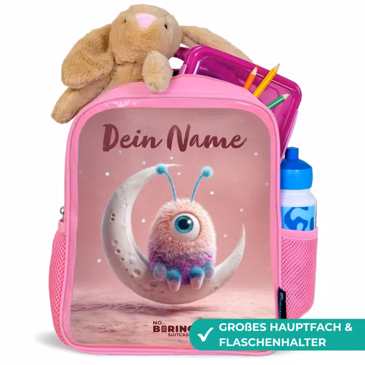 Rucksack Kind - Rosa - Mondwippe mit Fluffy Weasel — 3