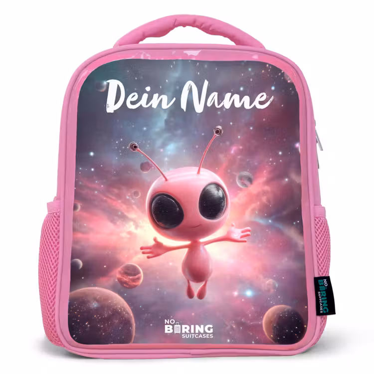 Rucksack Kind - Rosa - Rosa Alien im Sternennebel — 1