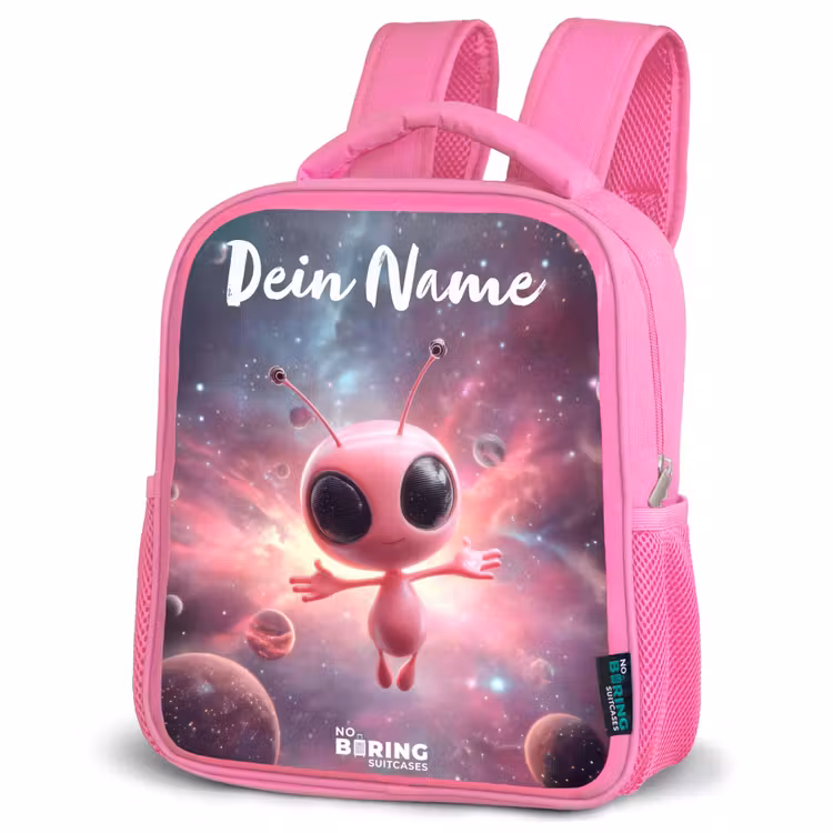 Rucksack Kind - Rosa - Rosa Alien im Sternennebel — 4