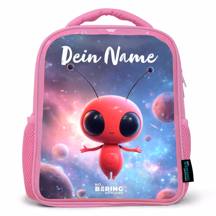 Rucksack Kind - Rosa - Rotes Raumwesen im kosmischen Tanz — 1