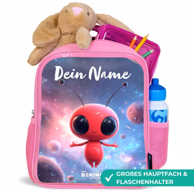 Rucksack Kind - Rosa - Rotes Raumwesen im kosmischen Tanz — 3