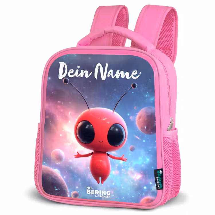 Rucksack Kind - Rosa - Rotes Raumwesen im kosmischen Tanz — 4