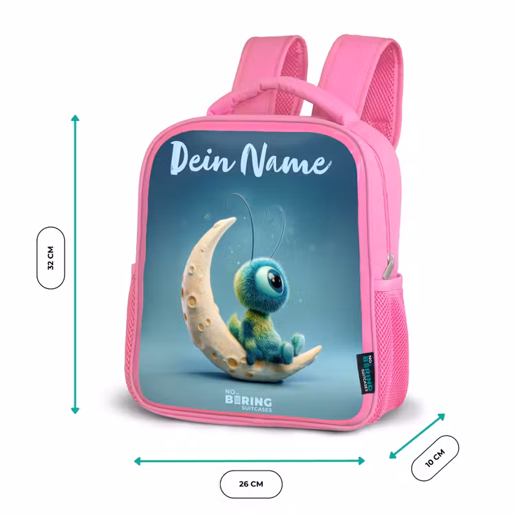 Rucksack Kind - Rosa - Verträumte Kreatur auf dem Mond — 2