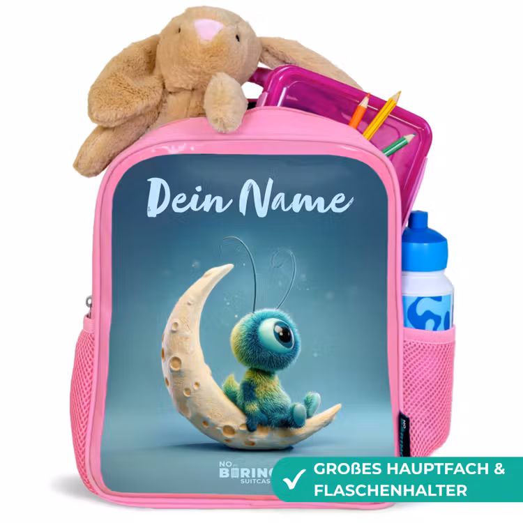 Rucksack Kind - Rosa - Verträumte Kreatur auf dem Mond — 3