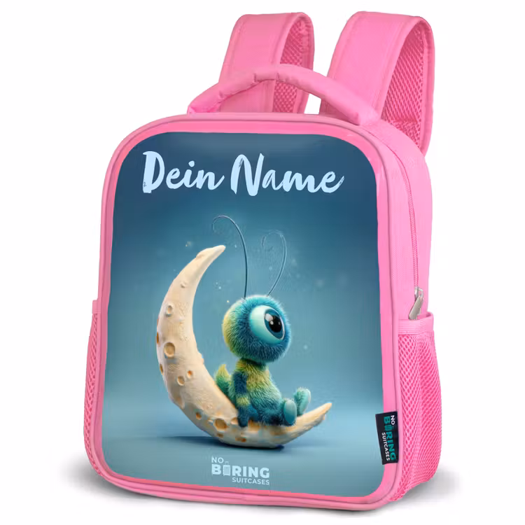 Rucksack Kind - Rosa - Verträumte Kreatur auf dem Mond — 4