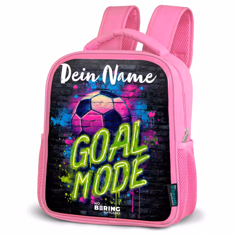 Kinderrucksack mit Namen - Rosa - Neon - Graffiti - Fußball - Farbenfroh — 4