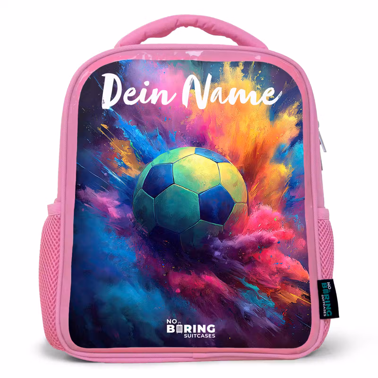 Kinderrucksack mit Namen - Rosa - Neon - Kugel - Farbenfroh — 1