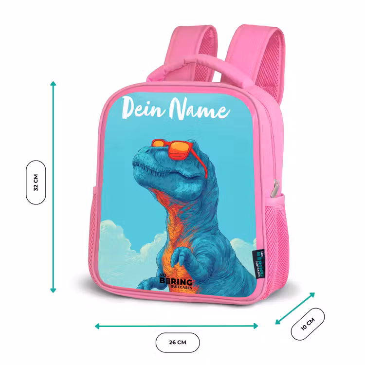 Rucksack Kind - Rosa - Dino - Sonnenbrille - Blau — 2