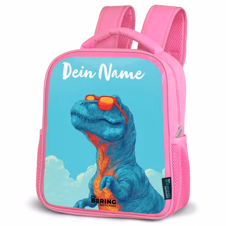 Rucksack Kind - Rosa - Dino - Sonnenbrille - Blau — 4