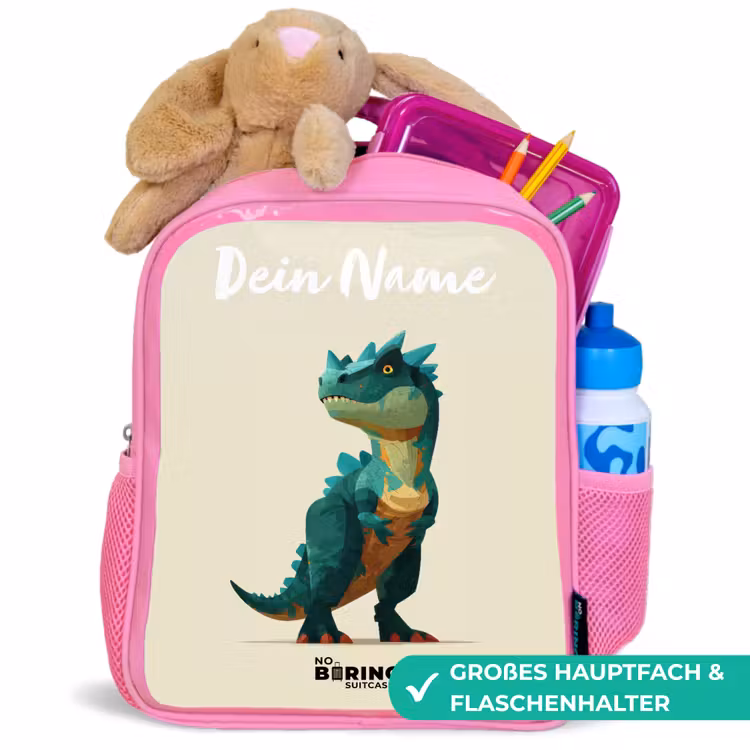 Rucksack Kind - Rosa - Dino - Tier - Grün — 3