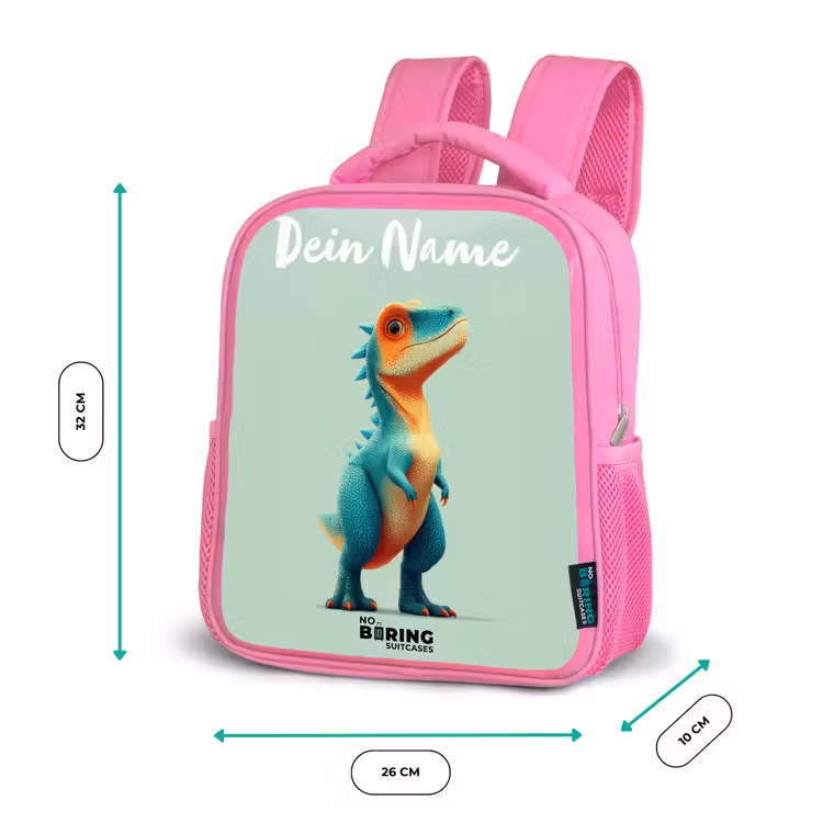 Rucksack Kind - Rosa - Dino - Tier - Grün - Orange — 2