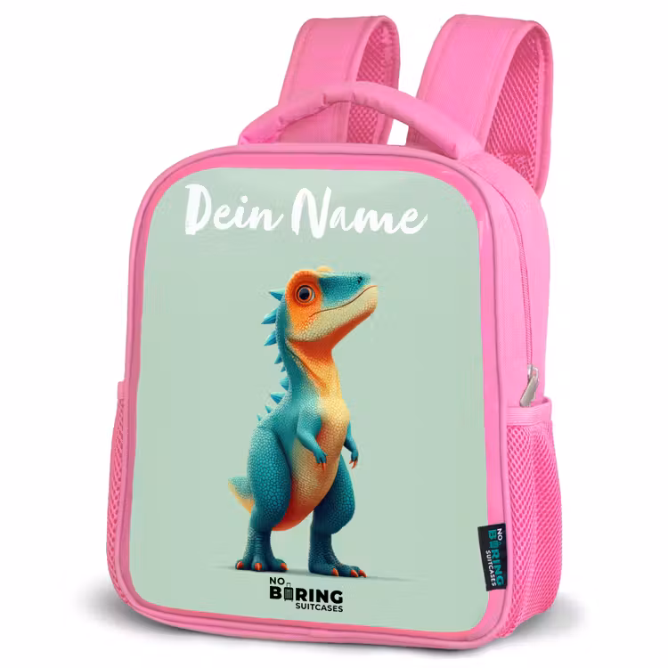 Rucksack Kind - Rosa - Dino - Tier - Grün - Orange — 4