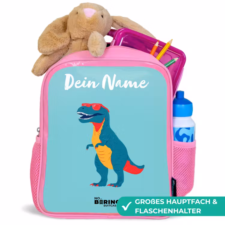 Rucksack Kind - Rosa - Dino - Tier - Sonnenbrille — 3
