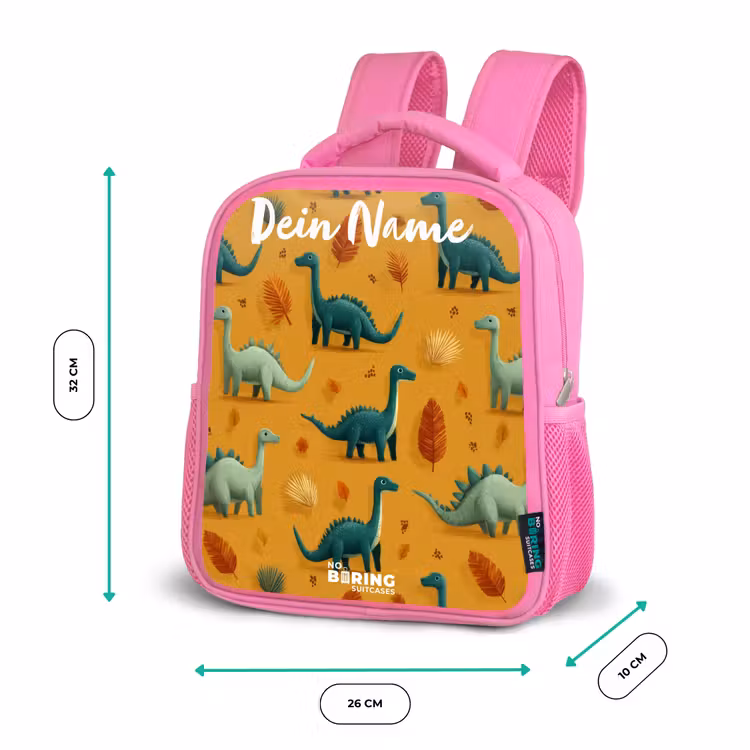 Rucksack Kind - Rosa - Dino - Tiere - Muster — 2