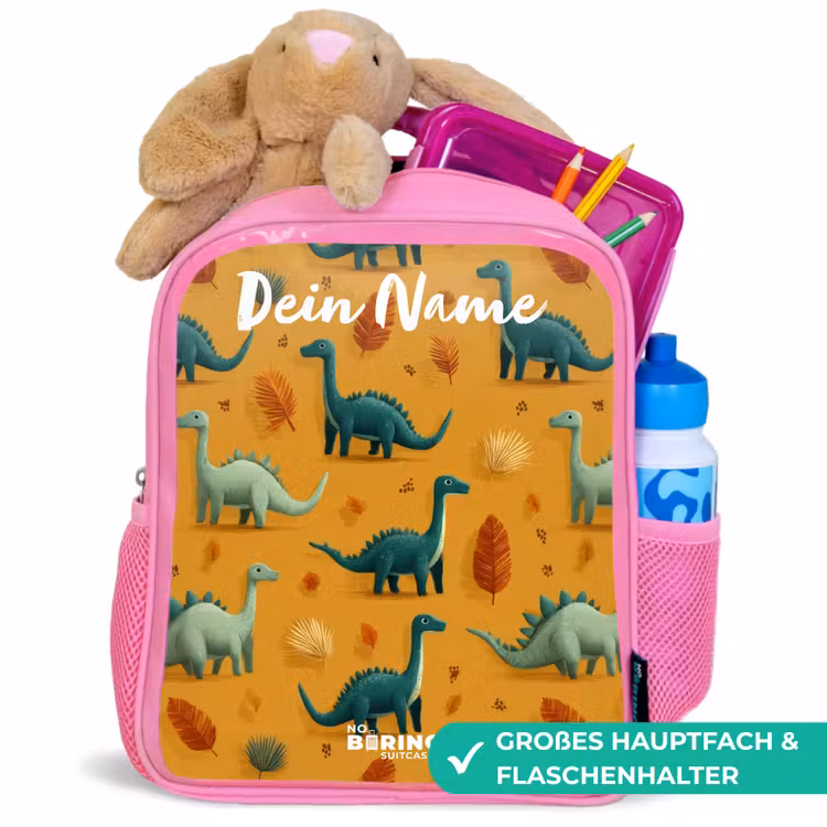 Rucksack Kind - Rosa - Dino - Tiere - Muster — 3