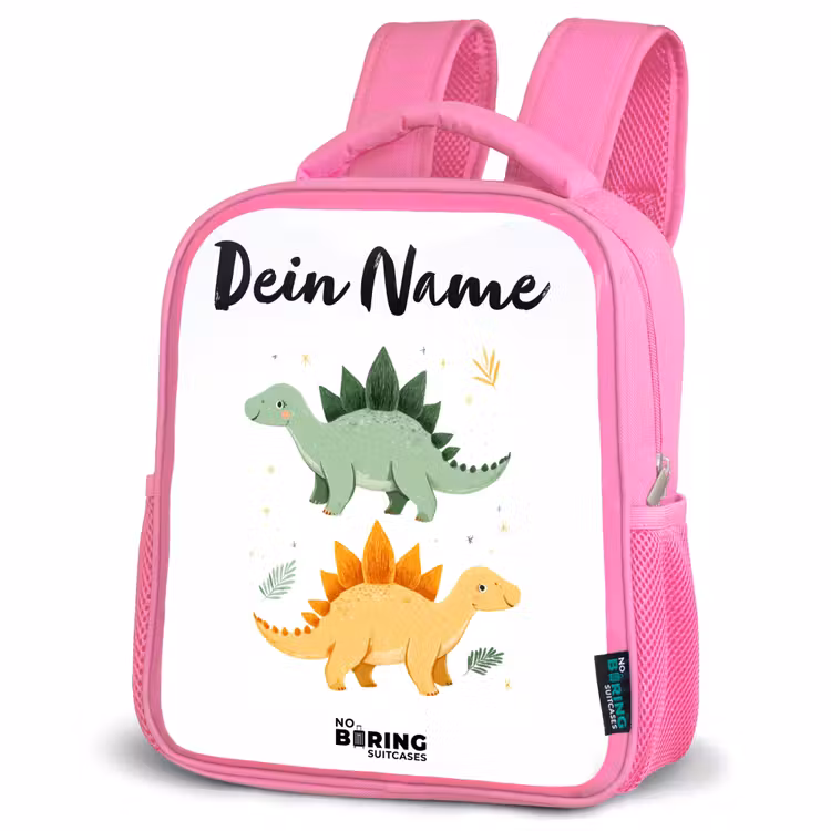 Rucksack Kind - Rosa - Dinos - Tiere - Grün - Orange — 4