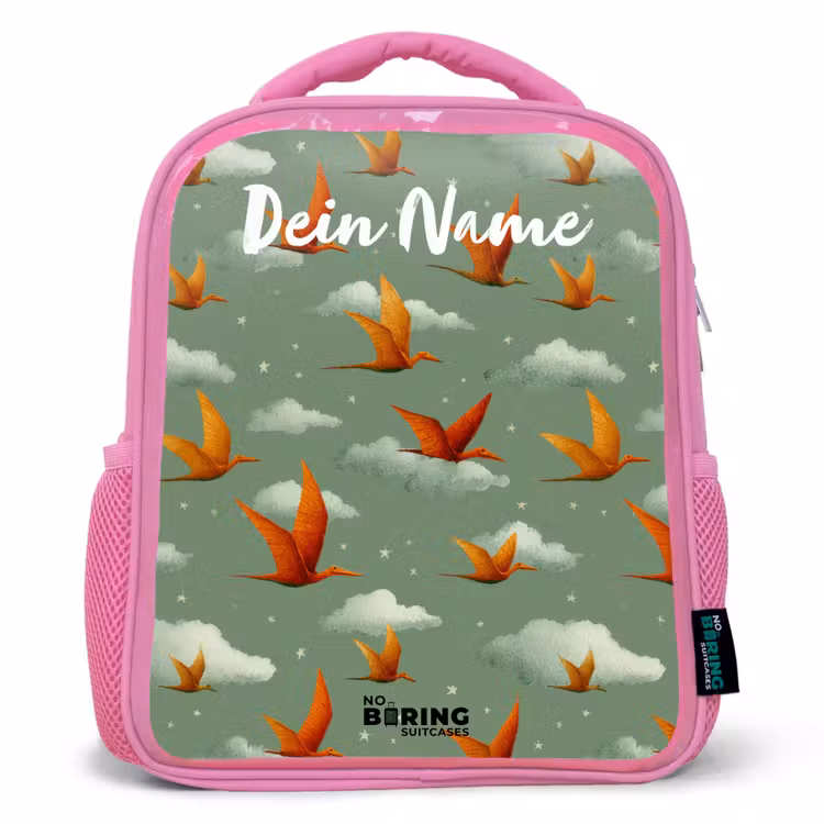 Rucksack Kind - Rosa - Muster - Dino - Flugsaurier — 1
