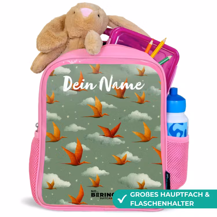 Rucksack Kind - Rosa - Muster - Dino - Flugsaurier — 3