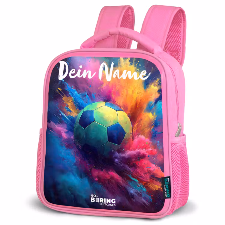 Kinderrucksack mit Namen - Rosa - Neon - Kugel - Farbenfroh — 4