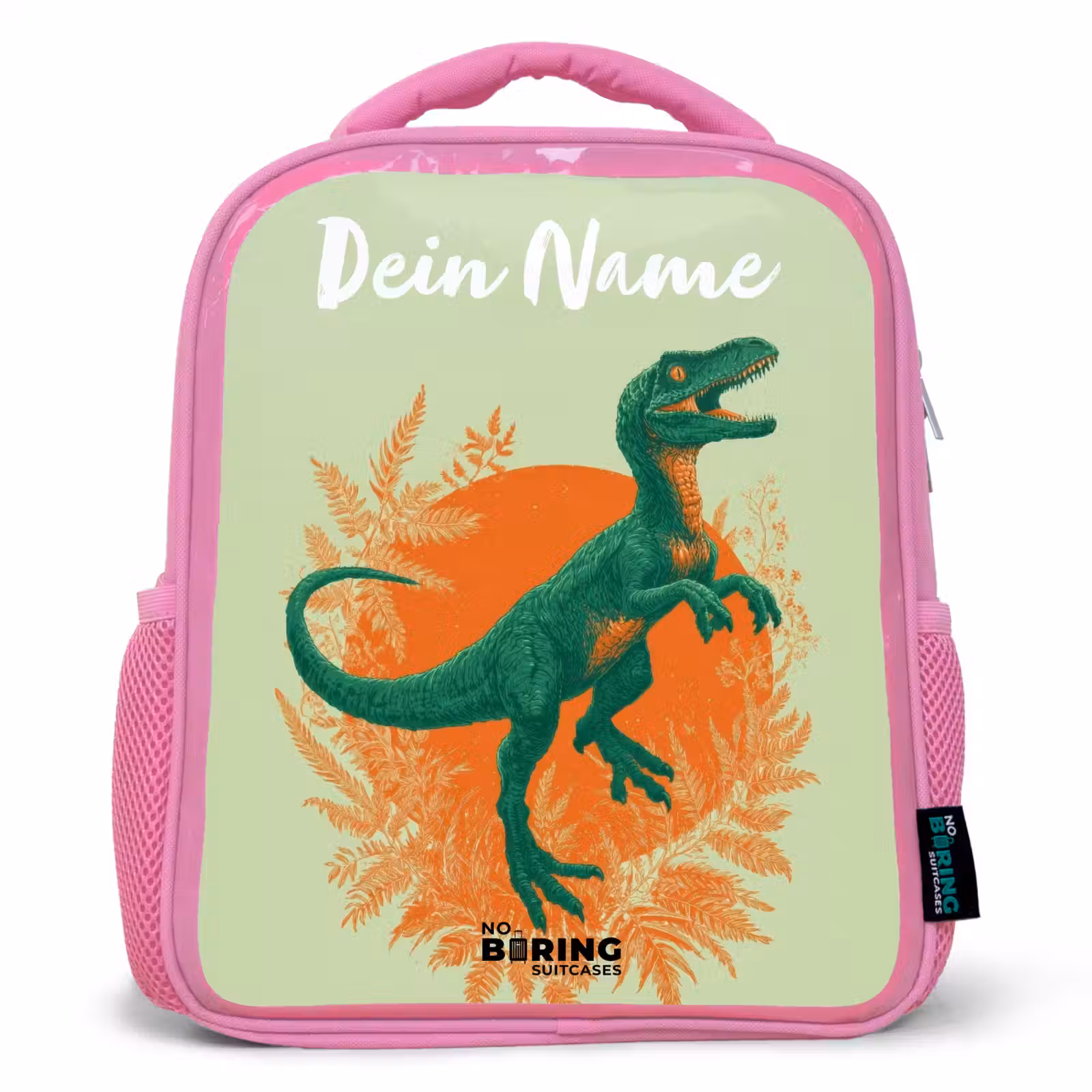 Rucksack Kind - Rosa - Dino - Natur - Grün — 1