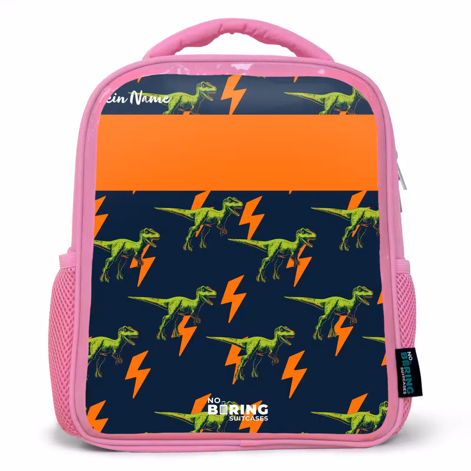 Rucksack Kind - Rosa - Dinos - Blitze - Tiere - Blau — 1