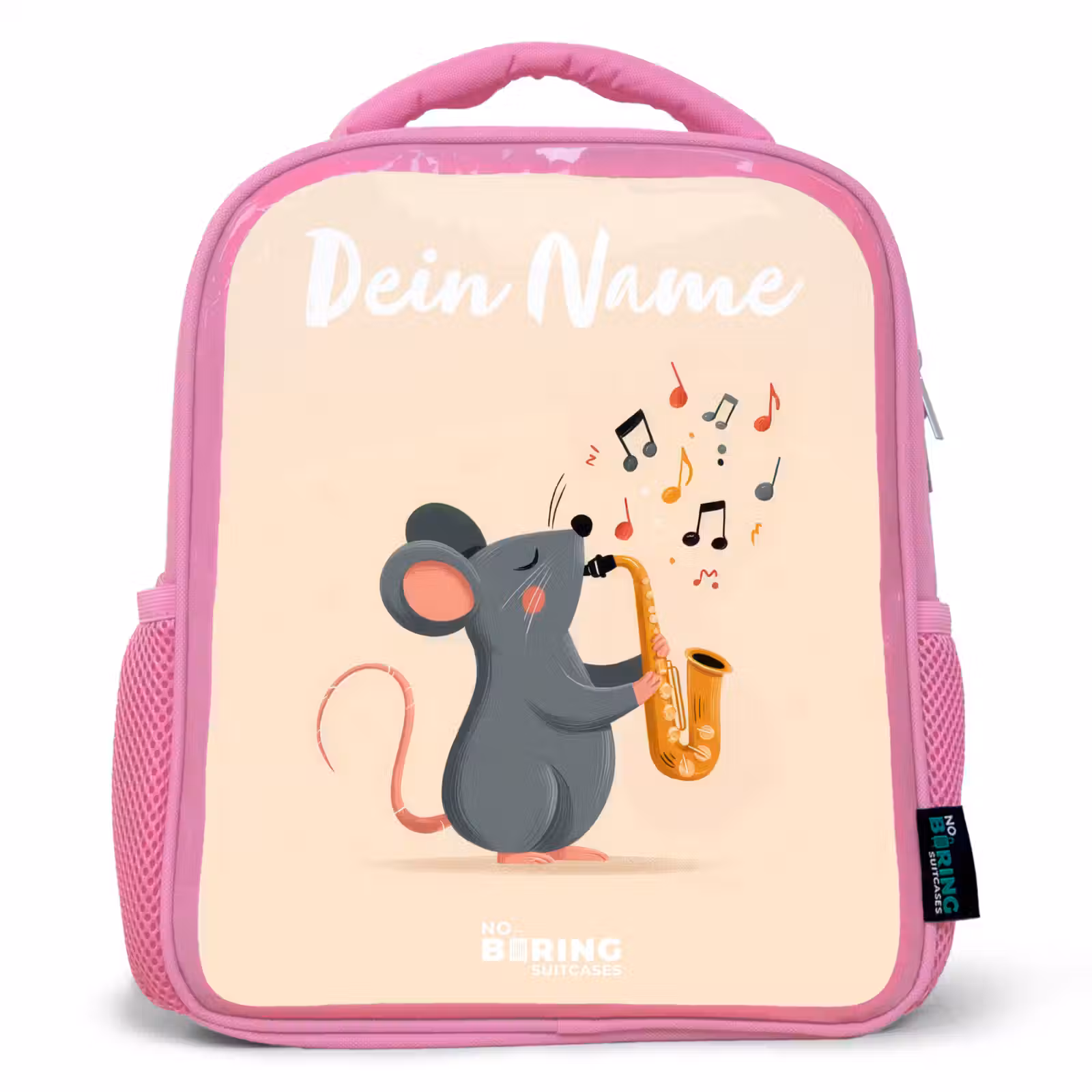Rucksack Kind - Rosa - Maus - Saxophon - Musik — 1