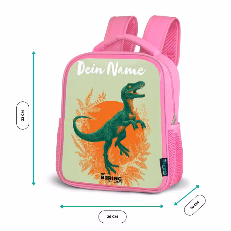 Rucksack Kind - Rosa - Dino - Natur - Grün — 2