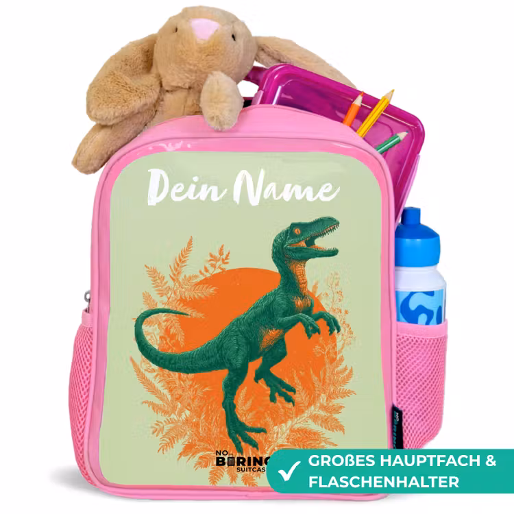Rucksack Kind - Rosa - Dino - Natur - Grün — 3