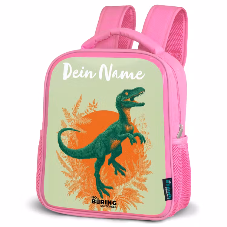 Rucksack Kind - Rosa - Dino - Natur - Grün — 4