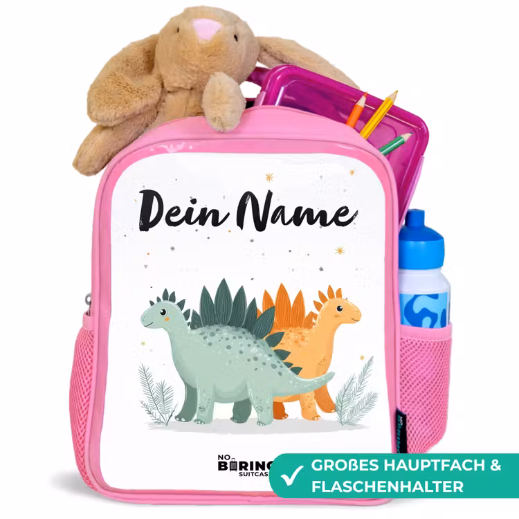 Rucksack Kind - Rosa - Dinos - Tiere - Sterne — 3